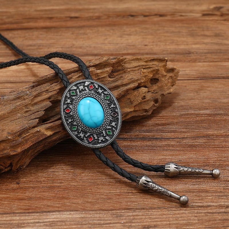 Eohak Western Cowboy Bolo Tie Rodeo Leather Necktie for Men Women Costume Accessories - Image 4